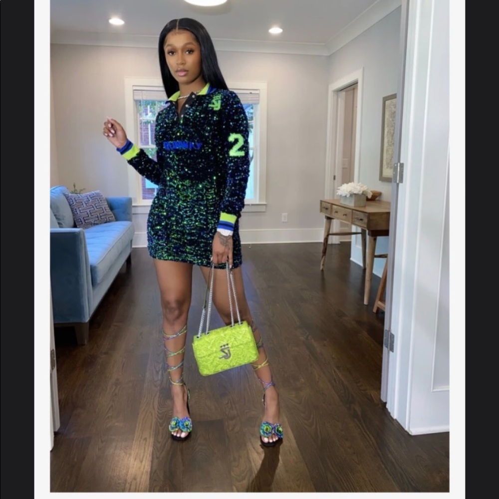 Shane Justin Blue and Green Dress